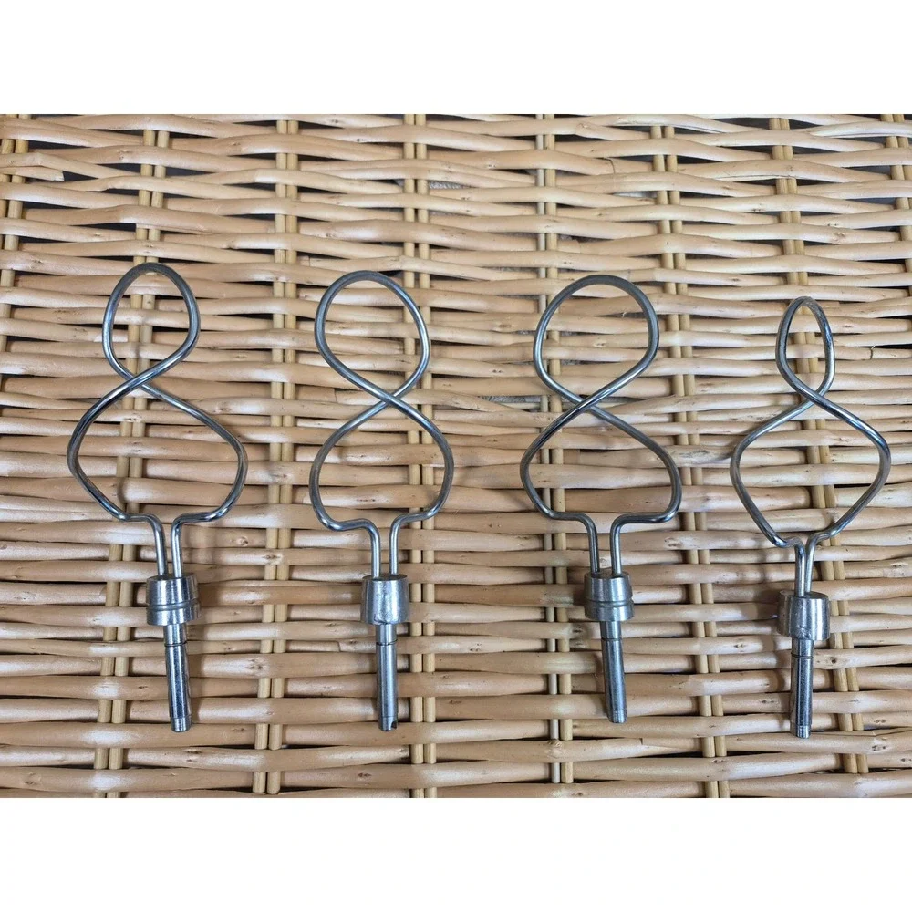 Vintage Figure 8 Dough Hooks Hand Mixer Beaters Replacement Attachments Set of 4